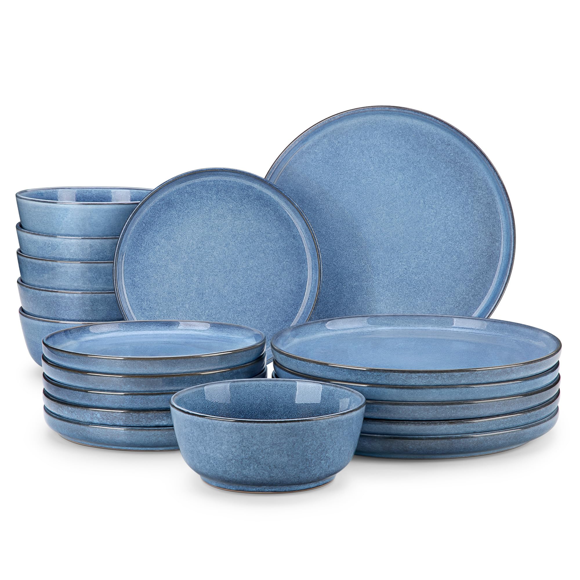 Vancasso ANYA dinner plate with blue reactive glaze enhancing table aesthetics