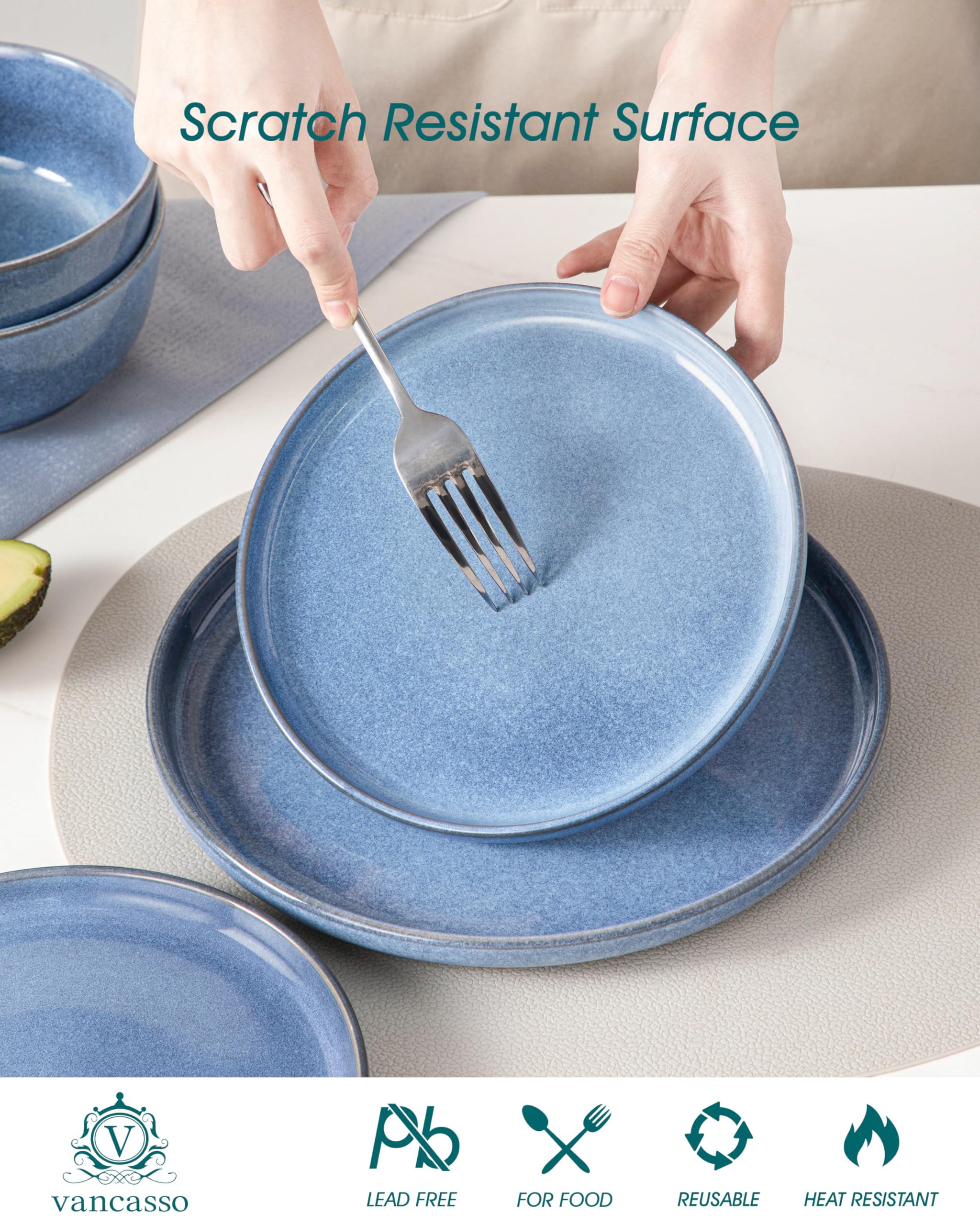 Vancasso ANYA reactive glaze closeup showing artisan texture