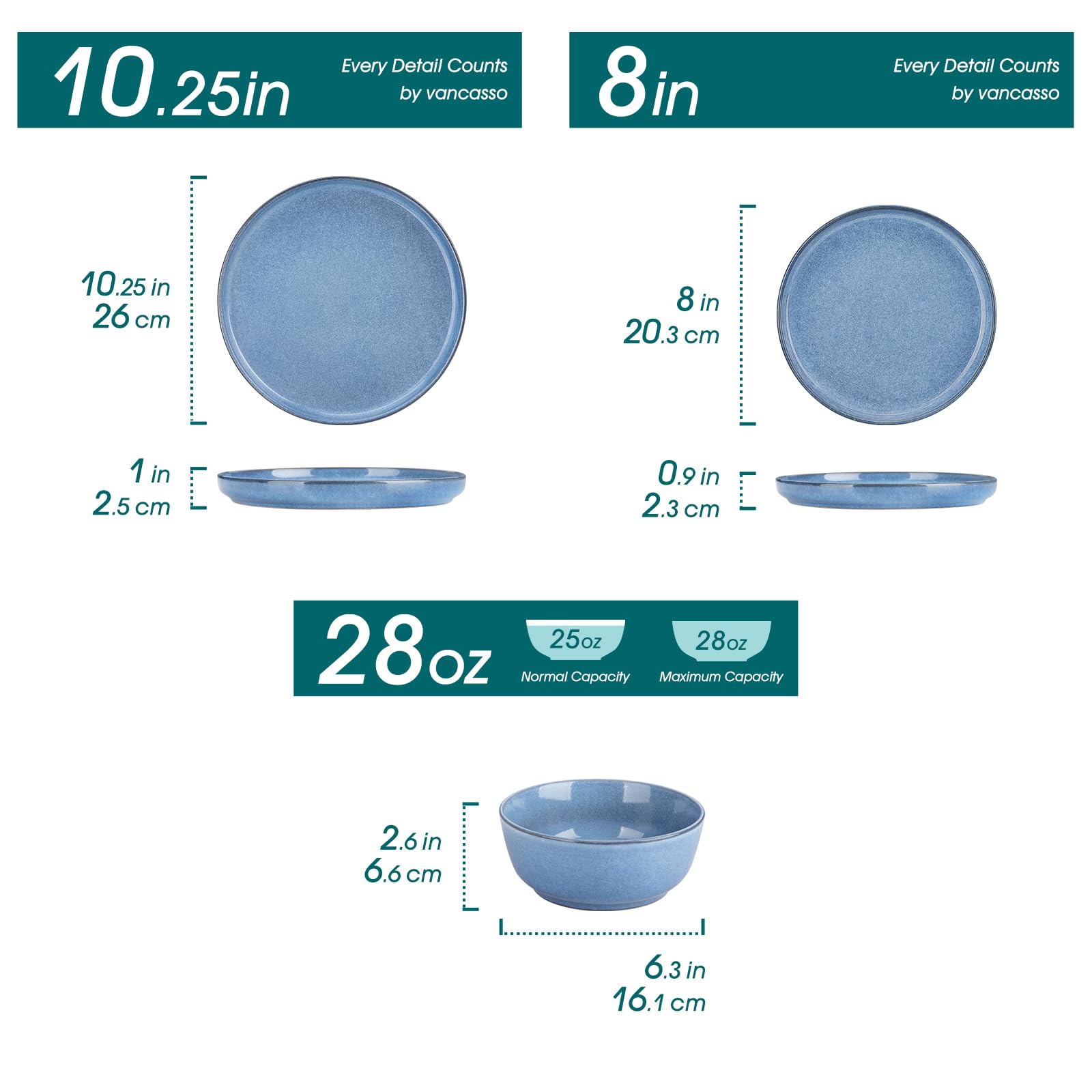 Vancasso ANYA salad plate showing gradient tones for colorful servings