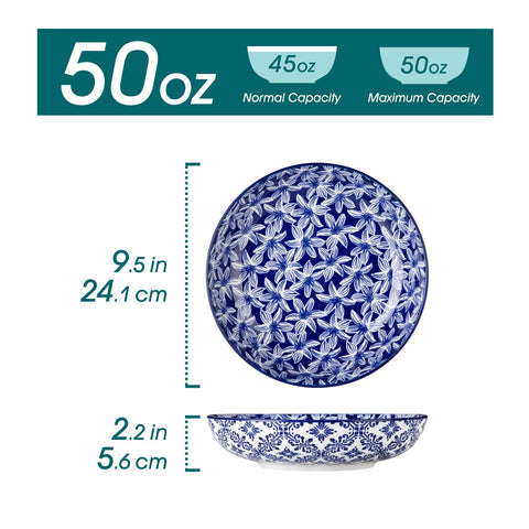 Vancasso blue-white floral design bowls add classic elegance to meals.