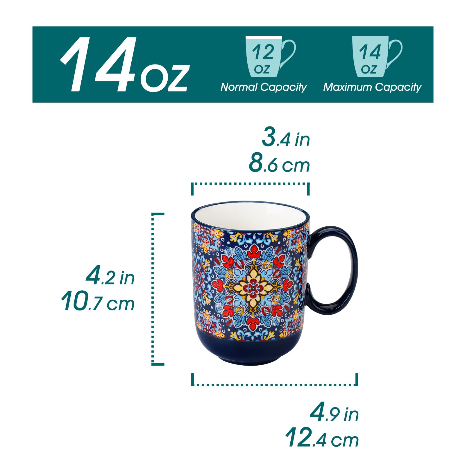 Vancasso Boho coffee mugs with tidal pattern, add color to daily tea rituals.