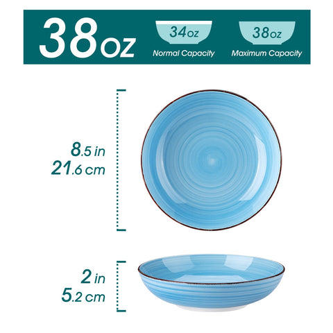 Bonita bowls with 38 oz capacity, perfect for pasta, soups, and salads
