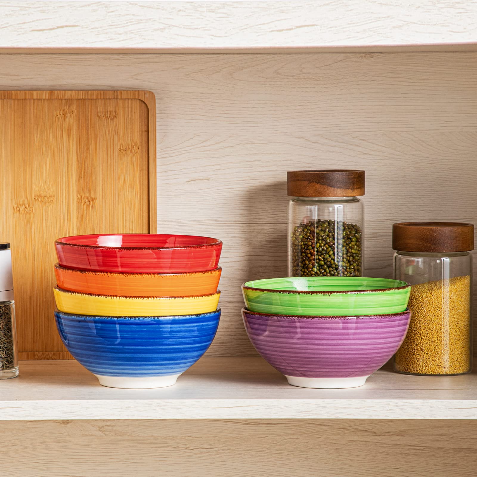 Vancasso Bonita bowls stacked demonstrate space-saving design.