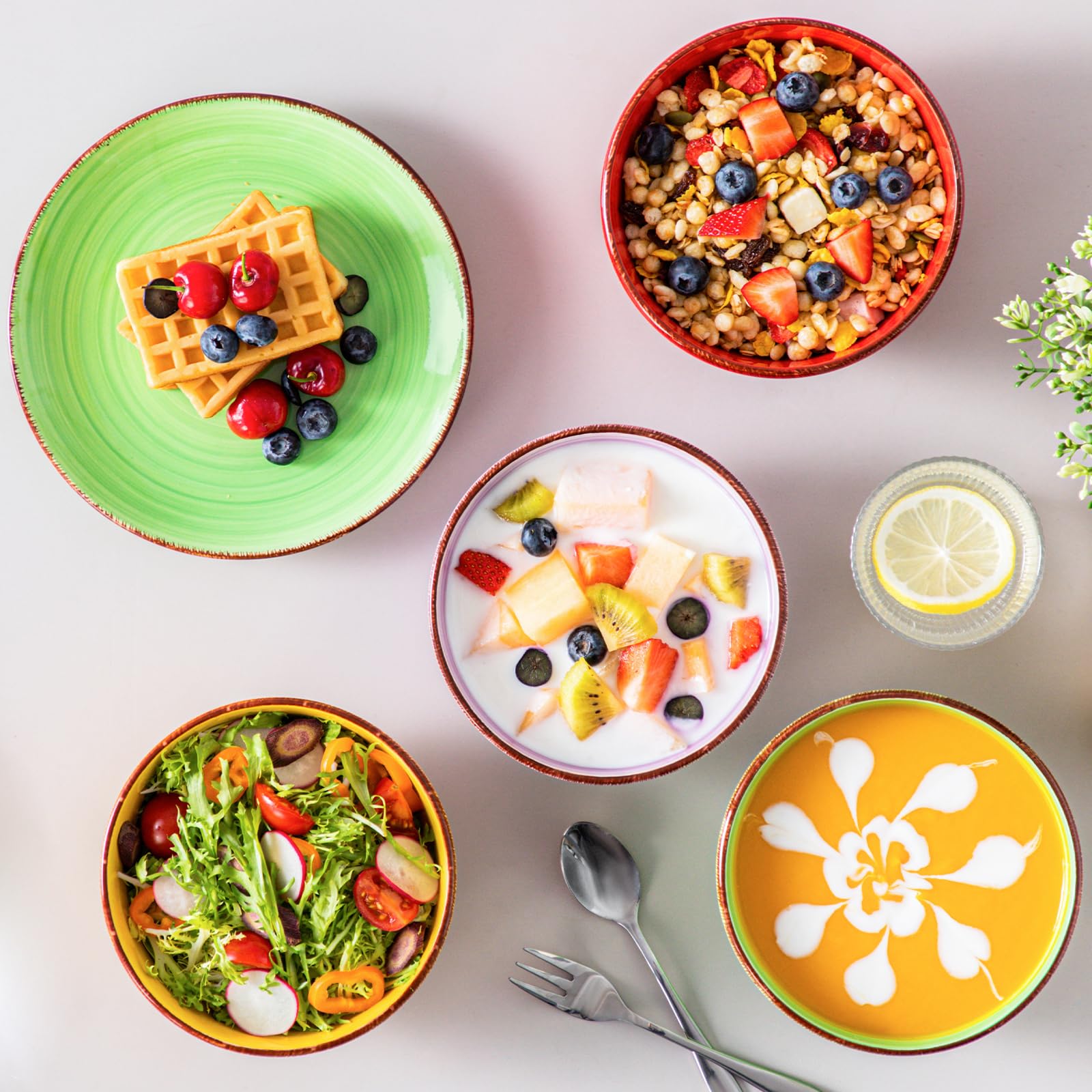 Vancasso Bonita table setting on a modern dining table for contemporary homes.