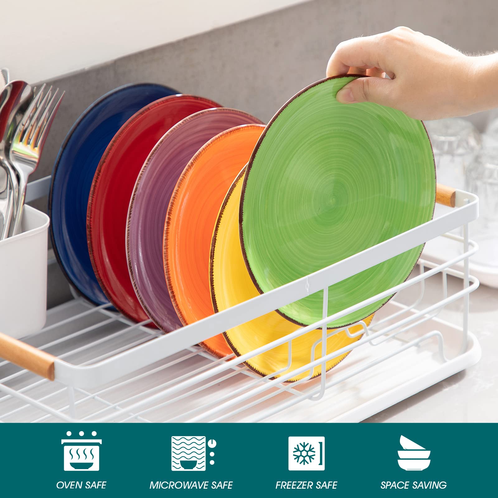 Vancasso Bonita Muticolor stoneware plate, durable and heat-distributed for daily meals