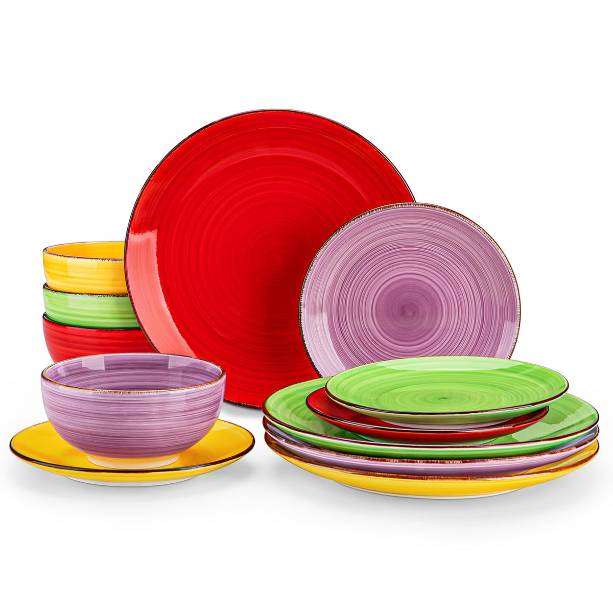Vancasso Bonita spiral dinner plate with vibrant colors for stylish everyday meals.