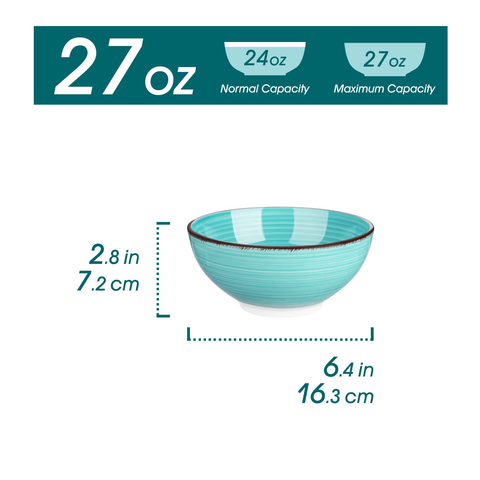 Stacked Bonita bowls showing compact 6.4-inch size for storage