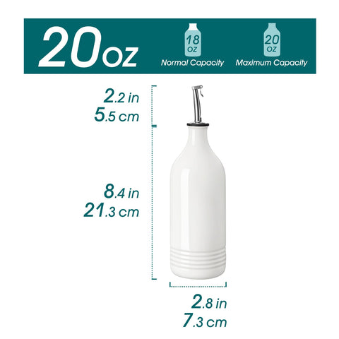 Vancasso ceramic bottle shows drip-free pour for mess-free cooking