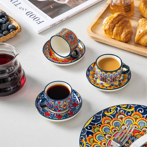 Vancasso microwave-safe espresso cups simplify reheating beverages without mess.