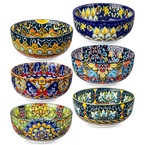 Vancasso cereal bowls with inside-out Bohemian pattern for vibrant meals.
