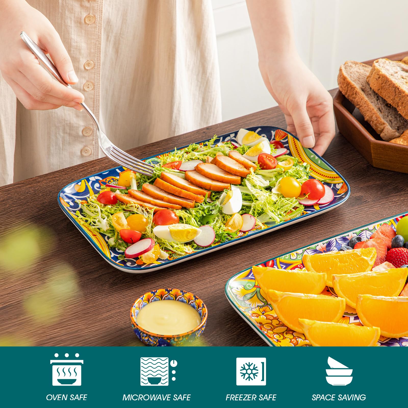 Vancasso platters with charcuterie and desserts for guests.