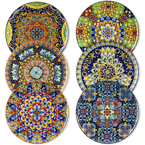 Vancasso dinner plates with colorful boho design for vibrant dining