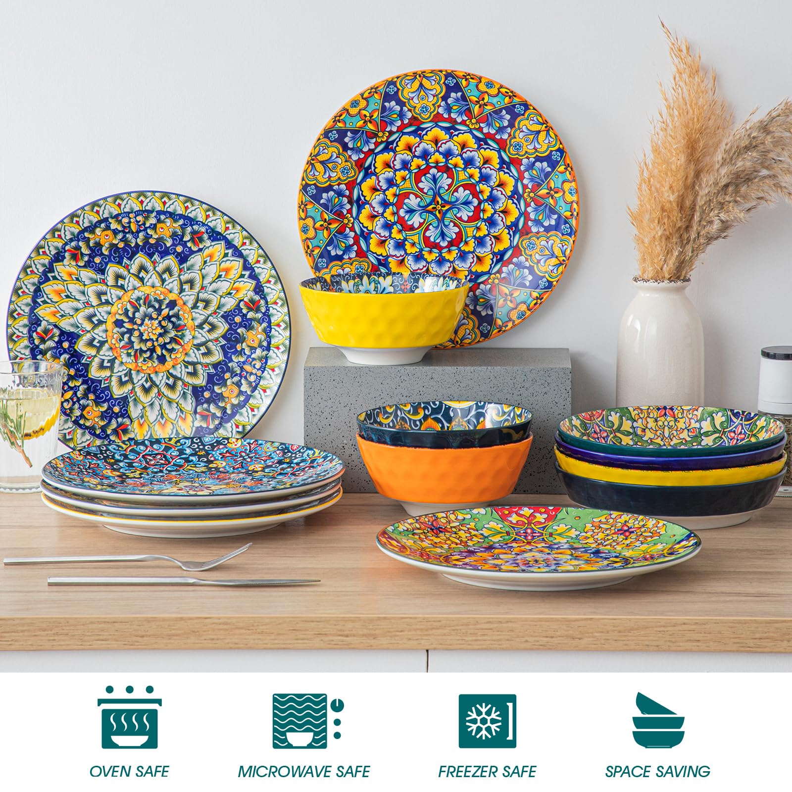 Durable porcelain construction from Vancasso resists chips for everyday use