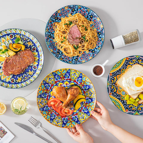 Versatile boho plates suitable for brunch, dinners, and decorative shelves