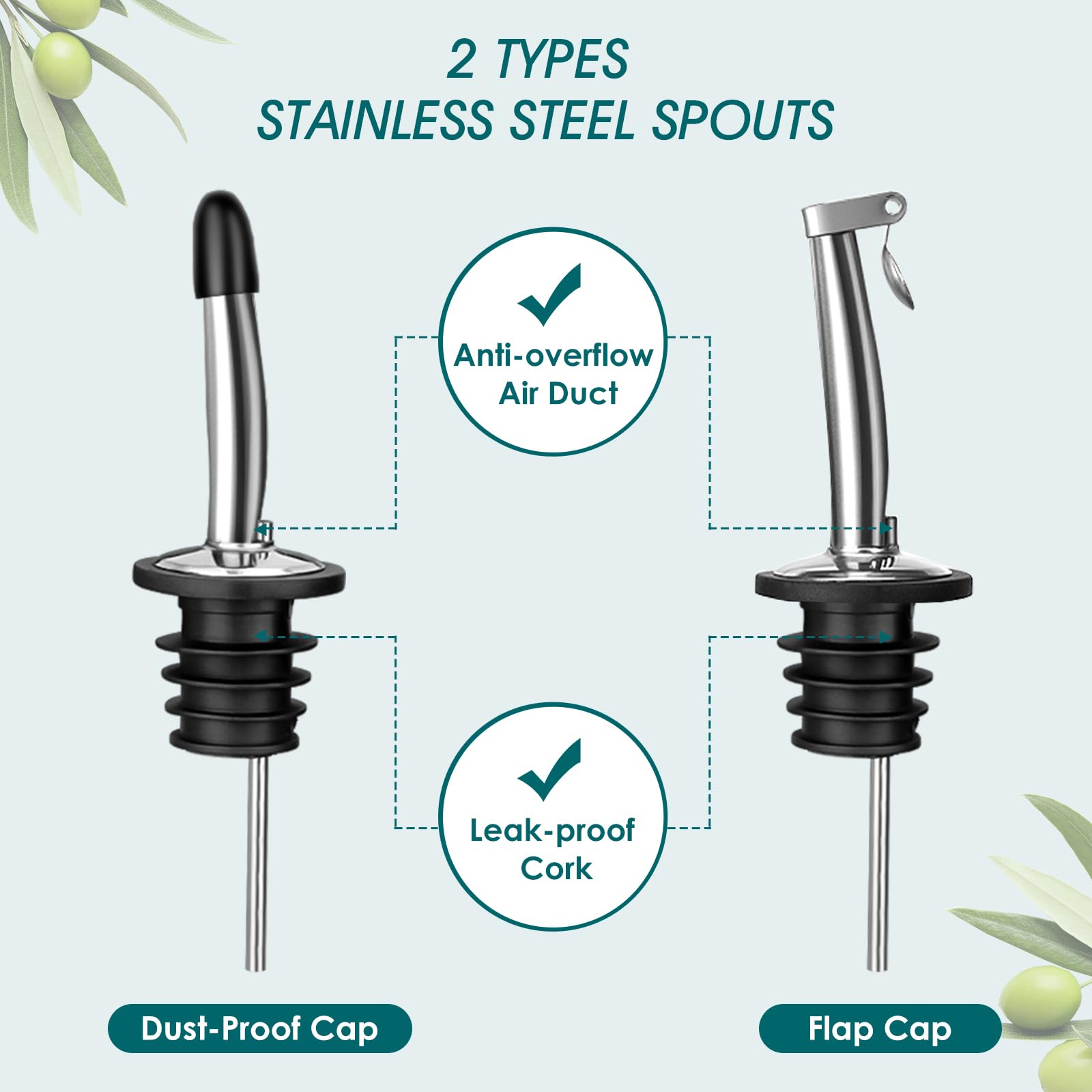 Vancasso dispenser features drip-free spout for mess-free pouring.