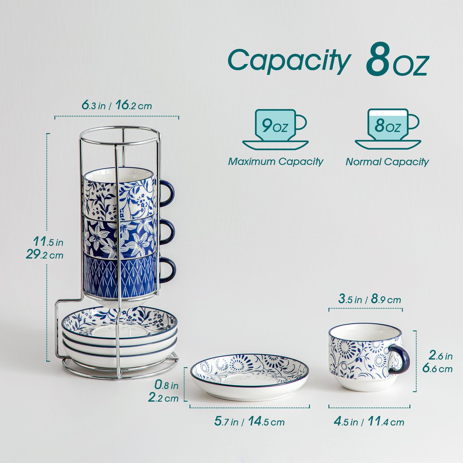 Vancasso espresso cups with matching saucers for elegant service