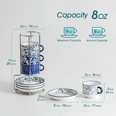 Vancasso espresso cups with matching saucers for elegant service