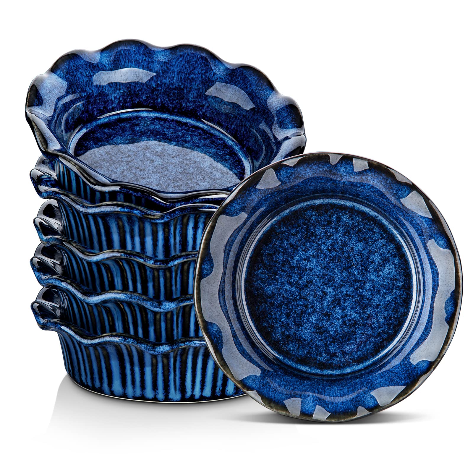 Vancasso mini pie pans set of 6 in blue for individual portions and even baking.