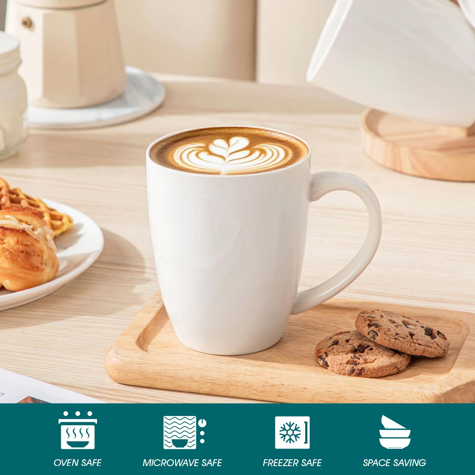 Vancasso mug pouring latte foam, perfect for cafe at home use.