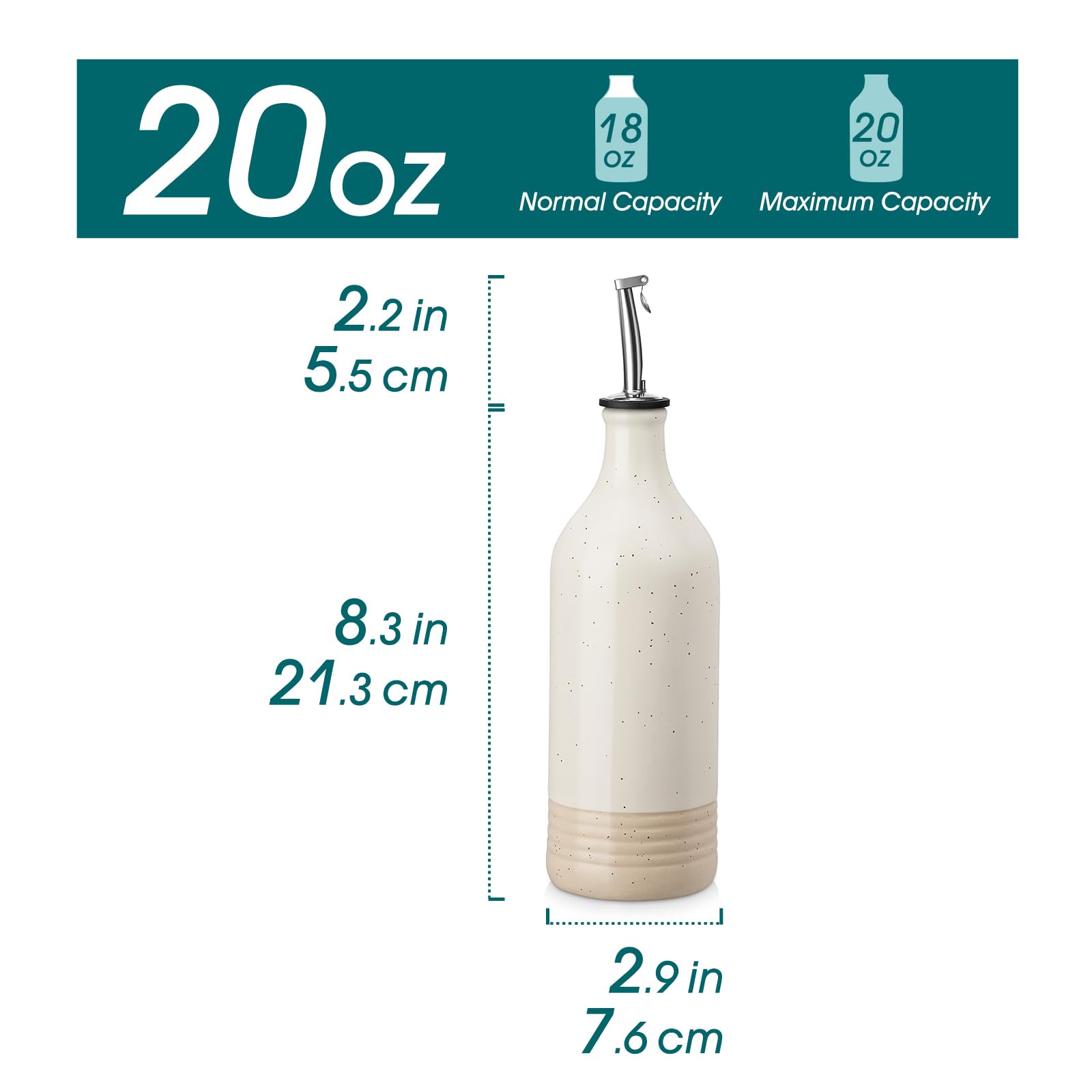Vancasso olive oil dispenser funnel for precise filling.