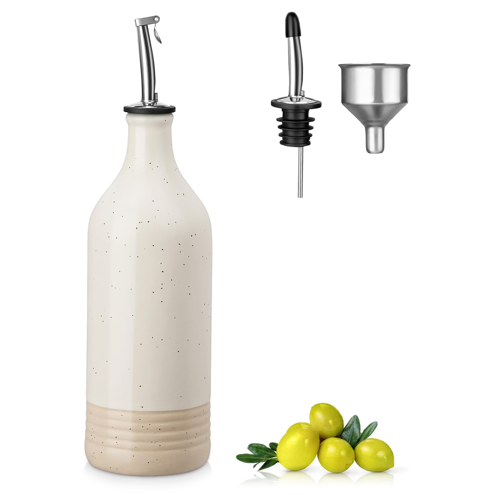 Vancasso olive oil dispenser spout for drip-free pouring.