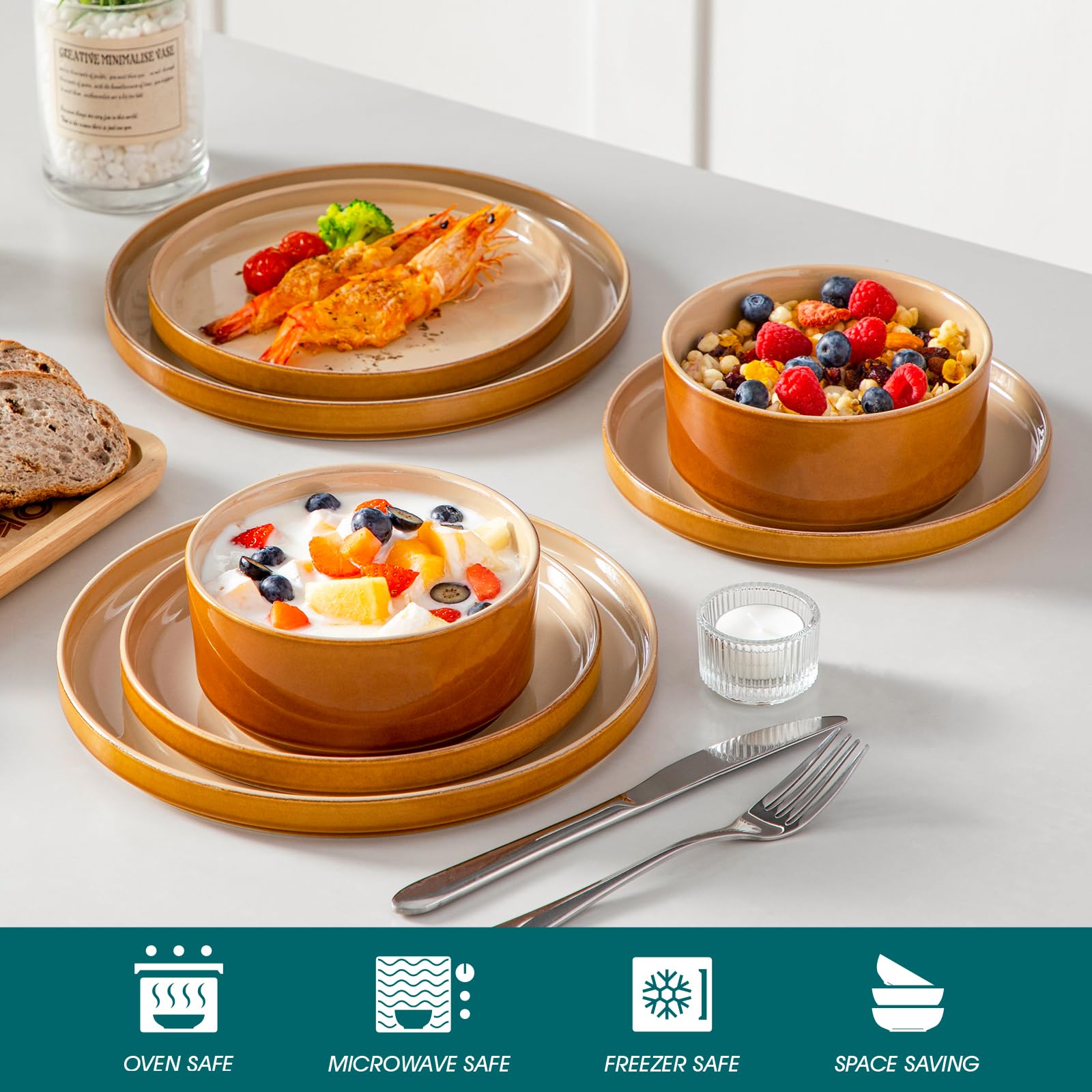 Vancasso Onion reactive glaze close-up showing depth and artisanal finish