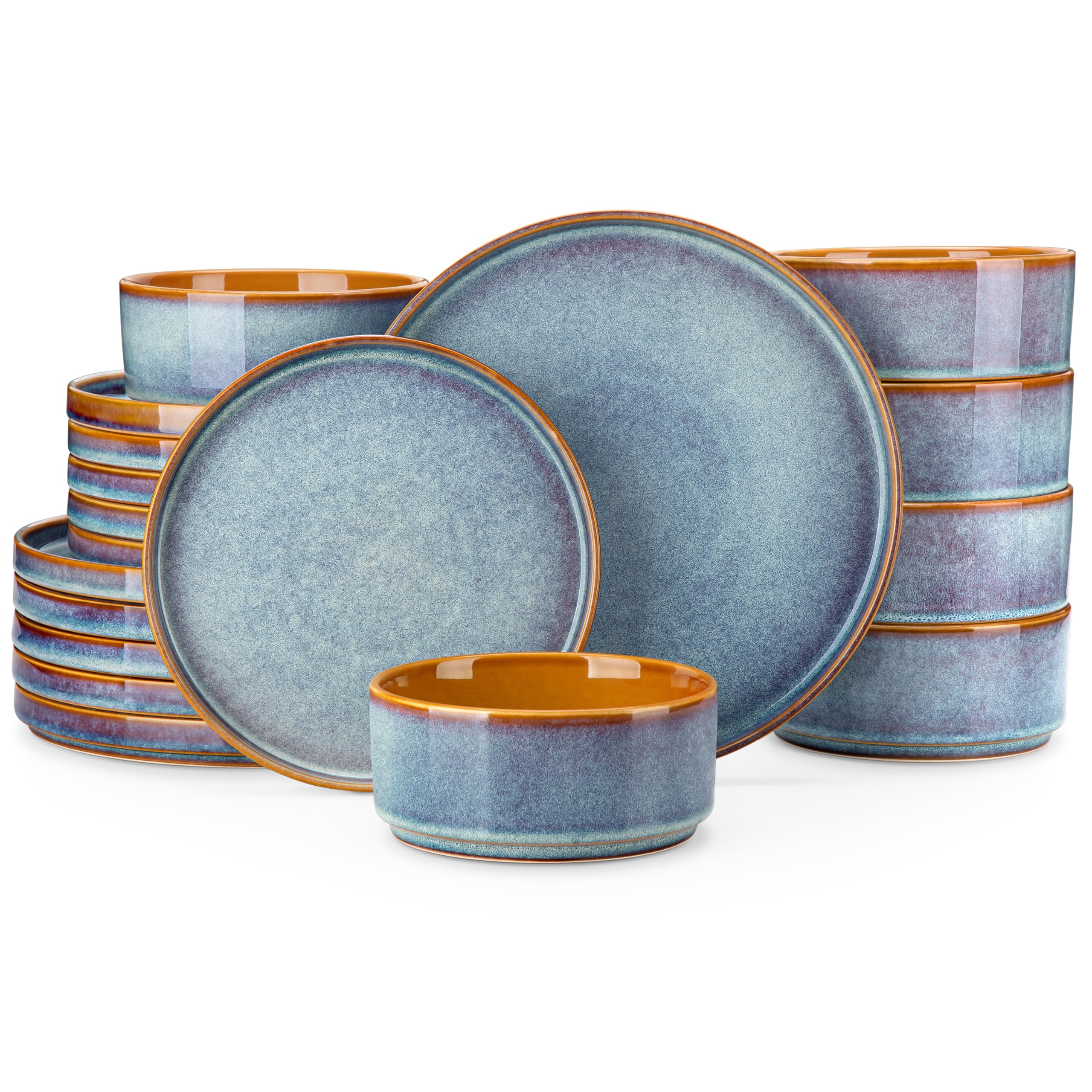 Vancasso Onion 10-inch dinner plate in blue glaze for elegant everyday meals.