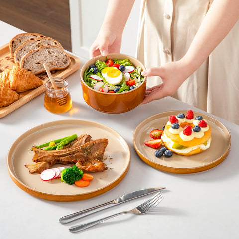 Vancasso Onion dishware packaging showing durable ceramic construction