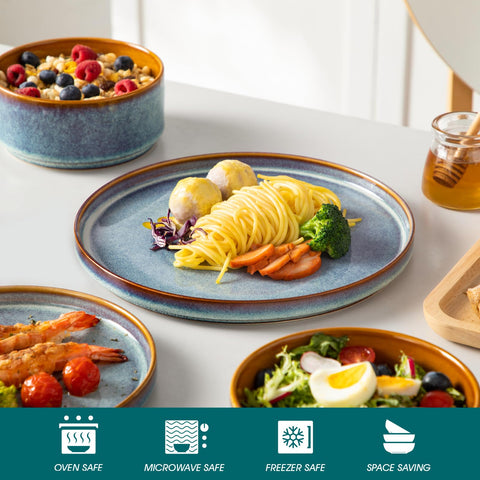 Wide flat dinner plate design from Vancasso Onion emphasizes presentation.