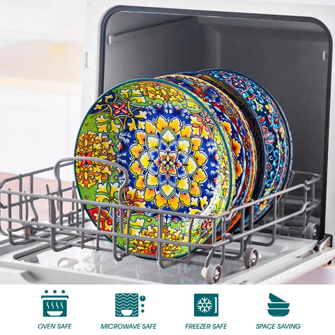 Vancasso pasta bowls add boho décor flair to kitchen shelves or walls.