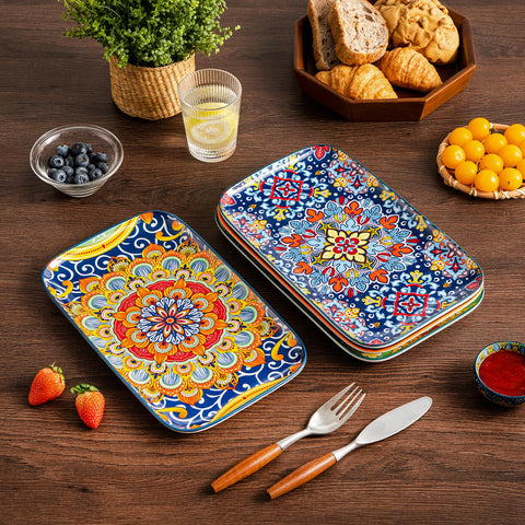 Vancasso platters stacked neatly to save cabinet space.