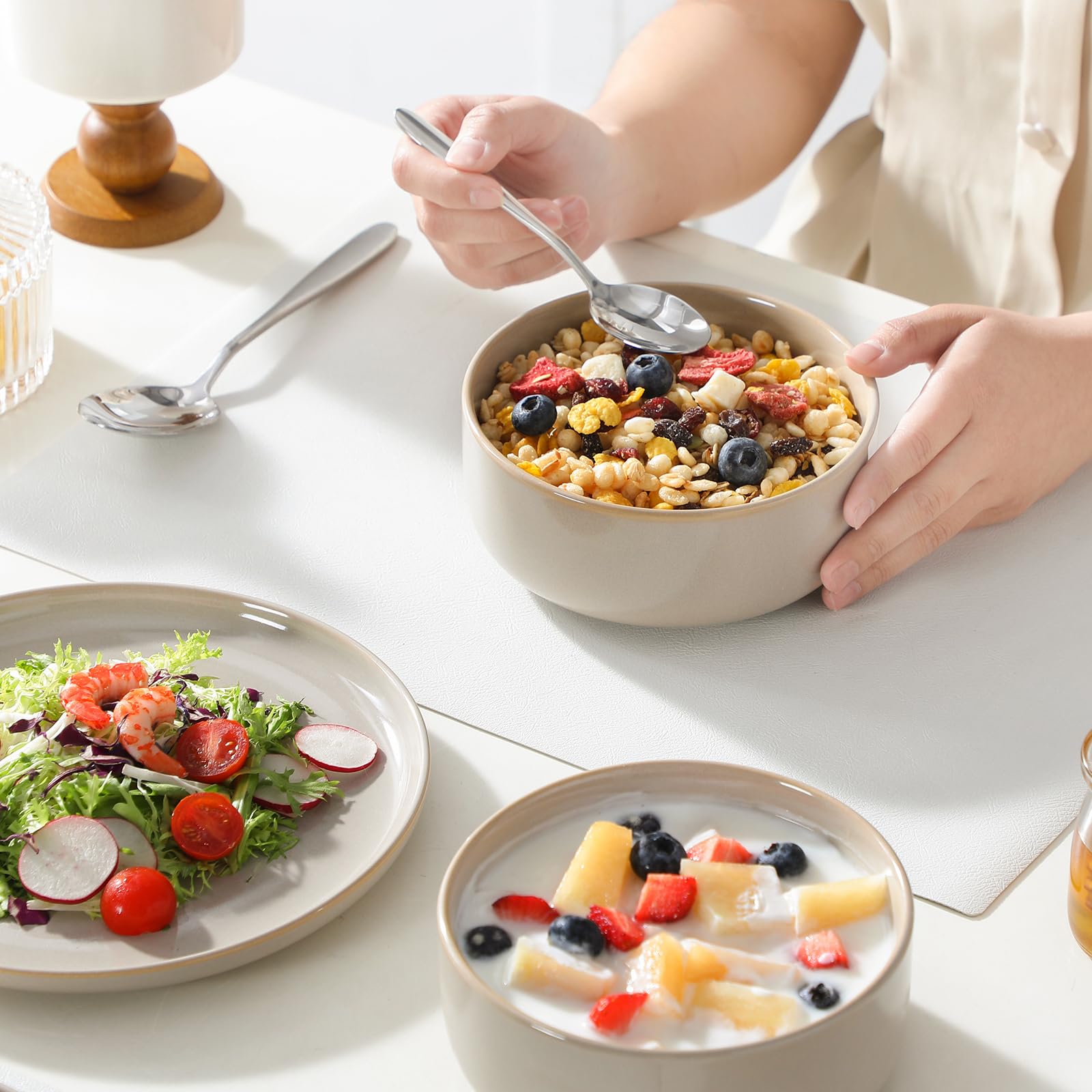 Vancasso Playa microwave and dishwasher safe for easy cleanup.