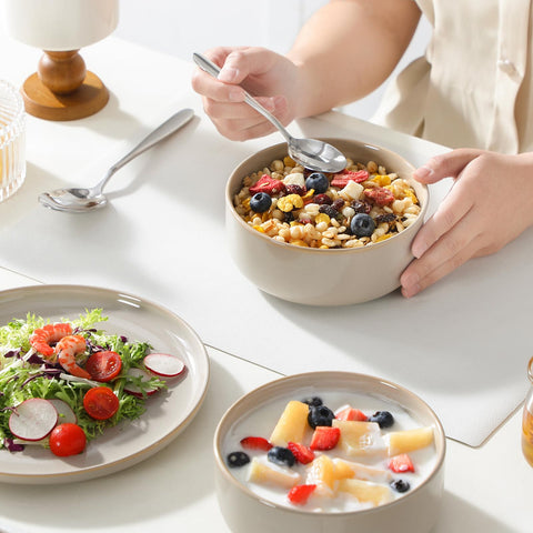 Vancasso Playa microwave and dishwasher safe for easy cleanup.