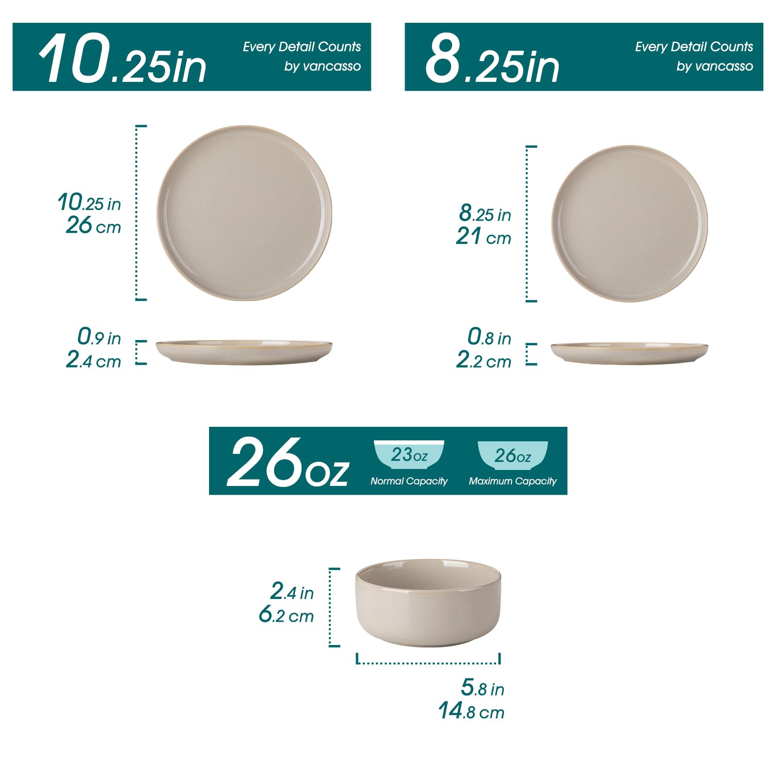 Vancasso Playa 8.25-inch grey salad plate for casual meals.