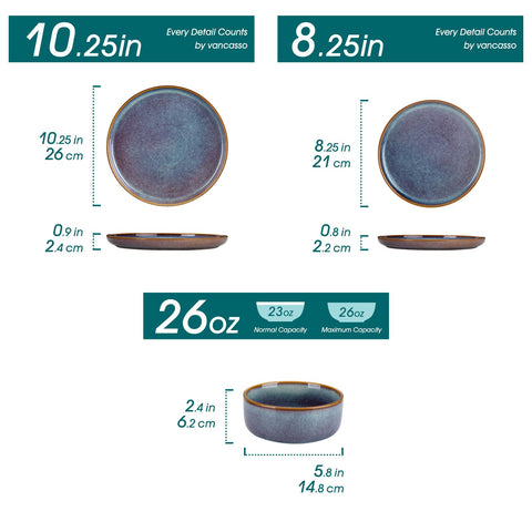 Vancasso Playa salad plates closeup highlights reactive glaze patterns for a premium table look.