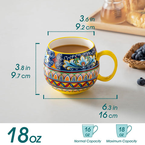 Vancasso porcelain mugs with rounded body and 16oz capacity