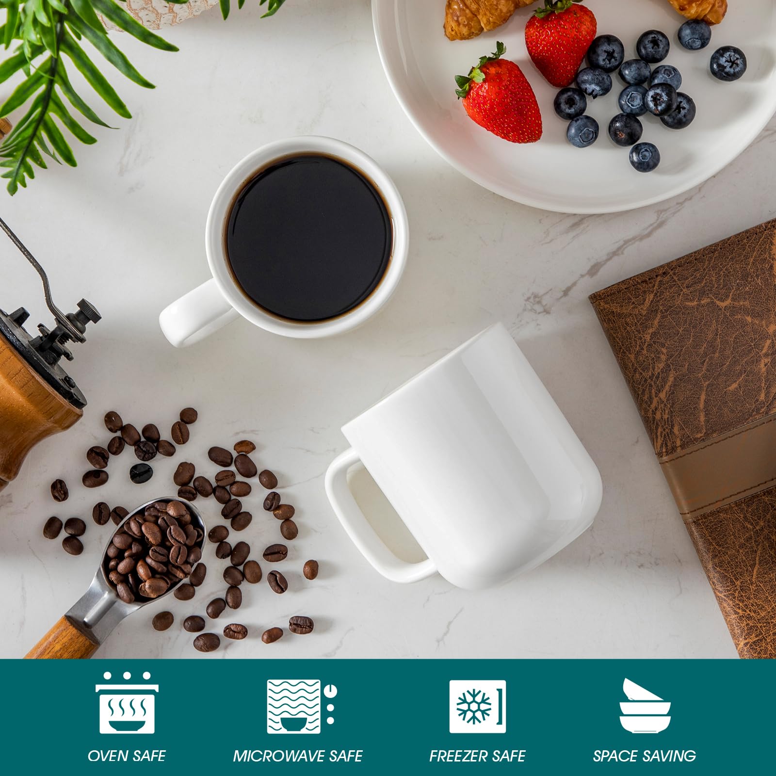 Vancasso mugs showcase microwave-safe, non-toxic glaze for quick, worry-free reheats
