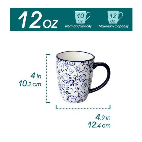 Vancasso Selene 12oz porcelain mug with handle for comfortable hot beverages