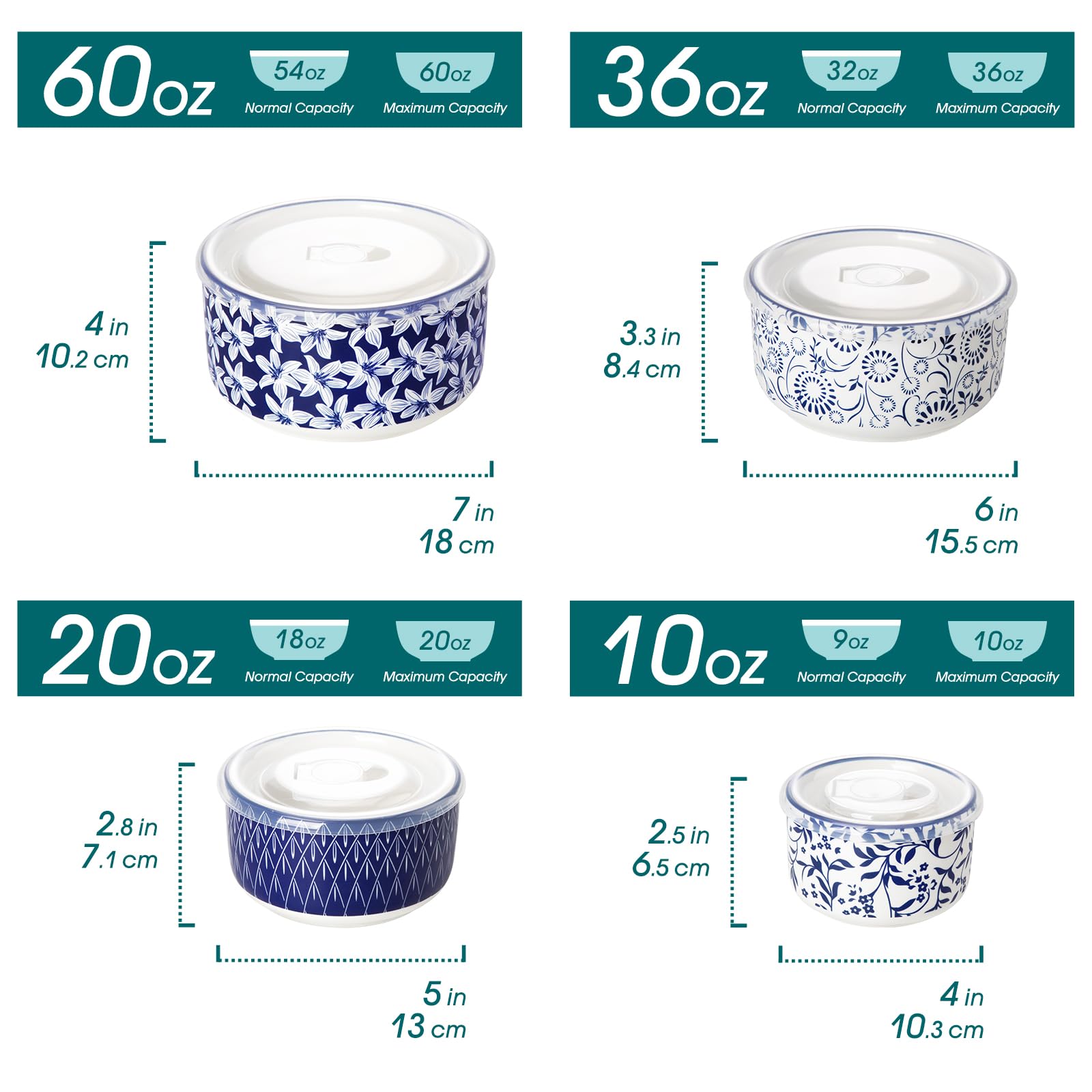 Vancasso Selene 60oz ceramic bowl highlighting generous capacity for mixing and serving.