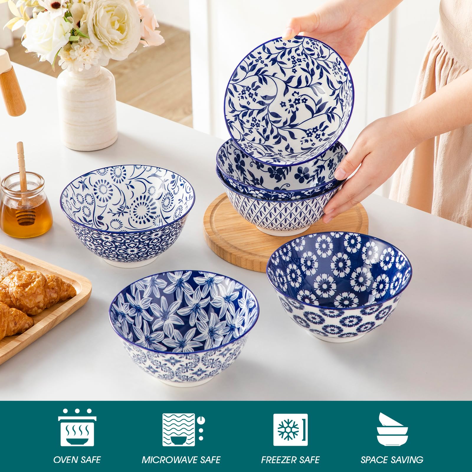 Vancasso Selene dishwasher and microwave safe for easy cleanup.