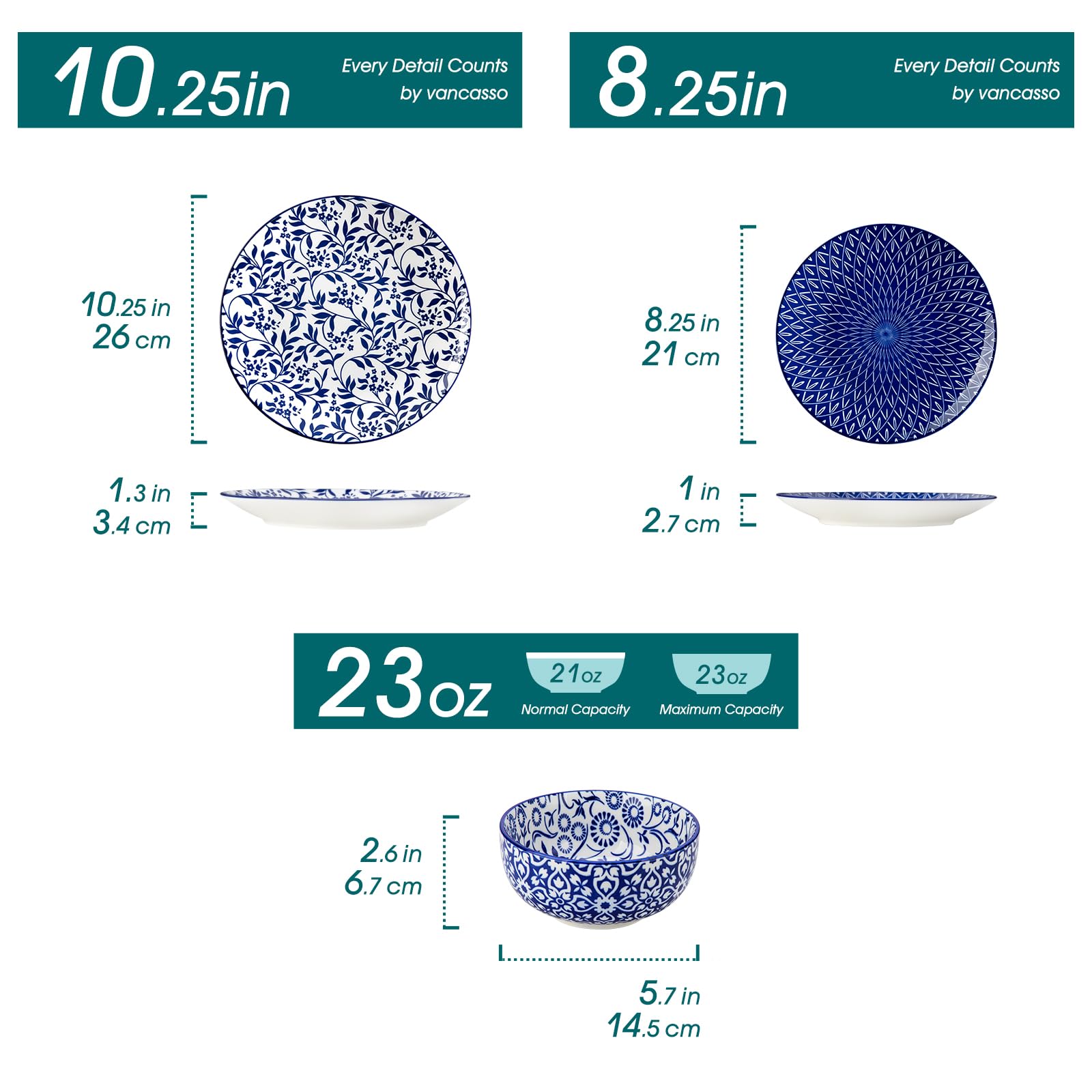 Vancasso Selene blue-white glaze dinnerware adds timeless elegance to table