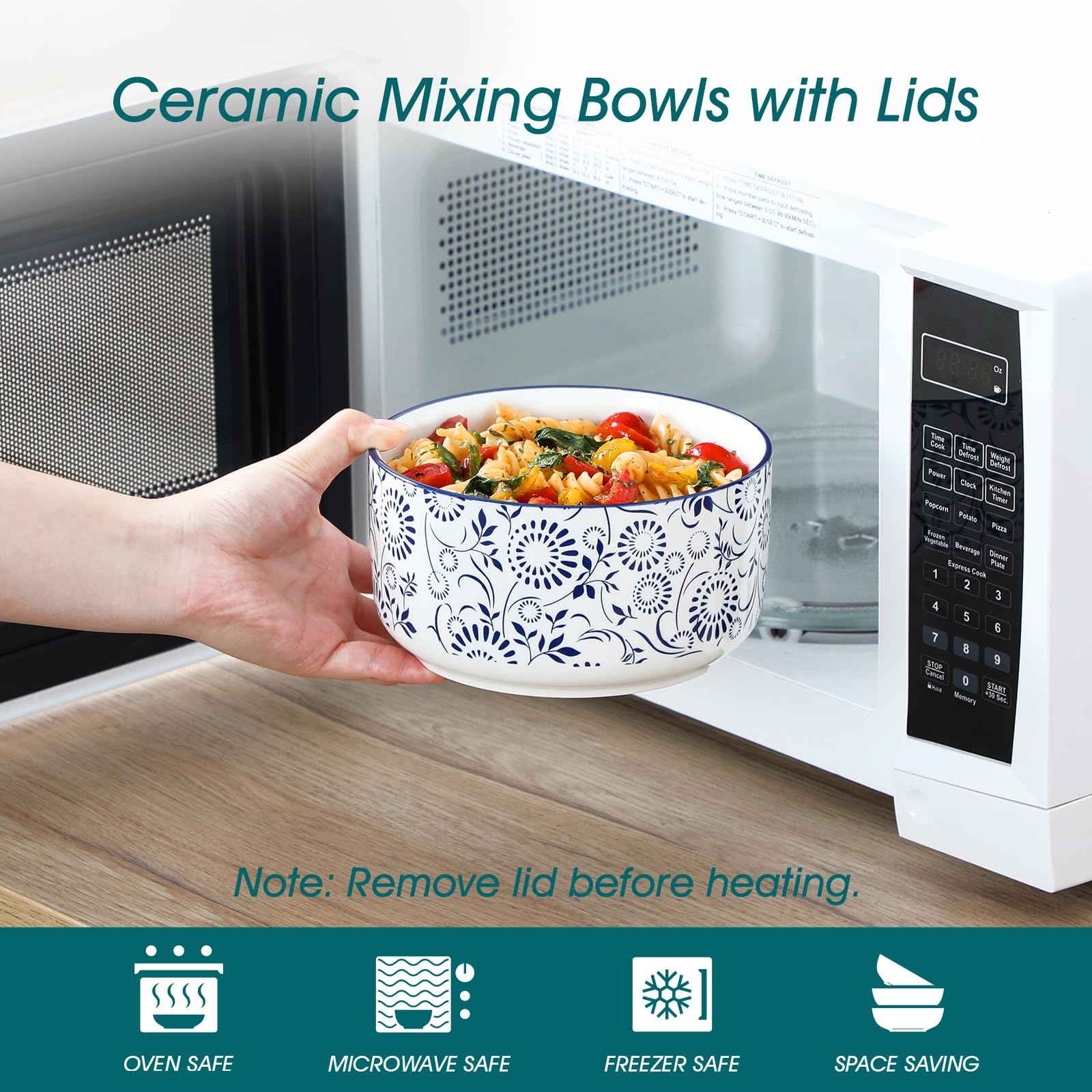 Vancasso SELENE bowls in refrigerator storage for leftovers.