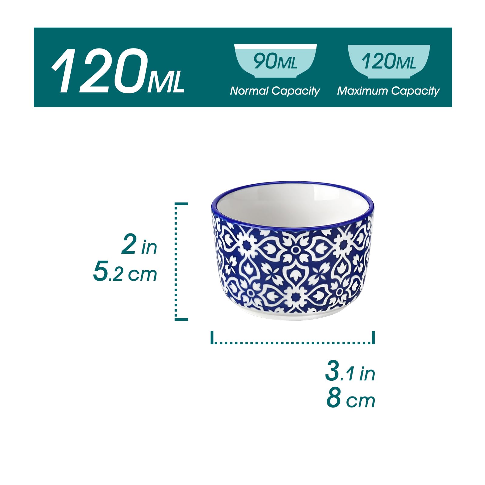 Vancasso Selene hand-painted blue and white design enhances mini desserts on the table.