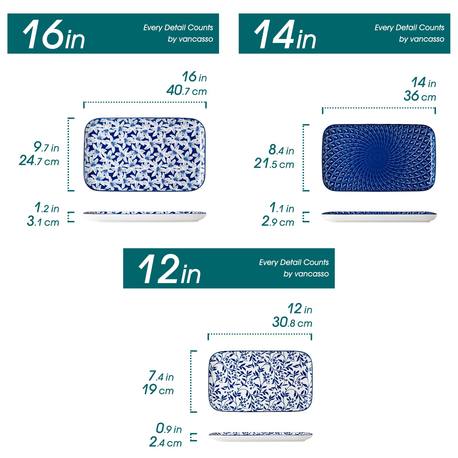 Vancasso SELENE dining setup showing coordinated serving trays