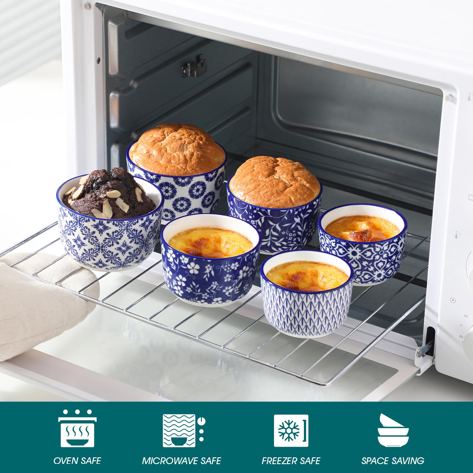 Vancasso Selene stackable ramekins save cabinet space in small kitchens.