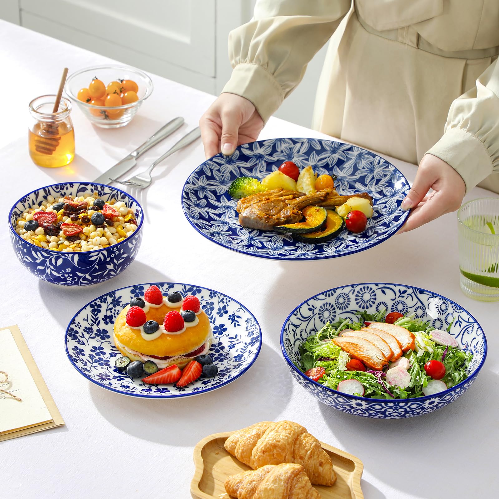 Vancasso Selene floral patterns add unique charm to every course.