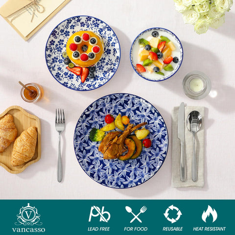 Vancasso Selene floral patterns on bowls and plates enhance casual dining.