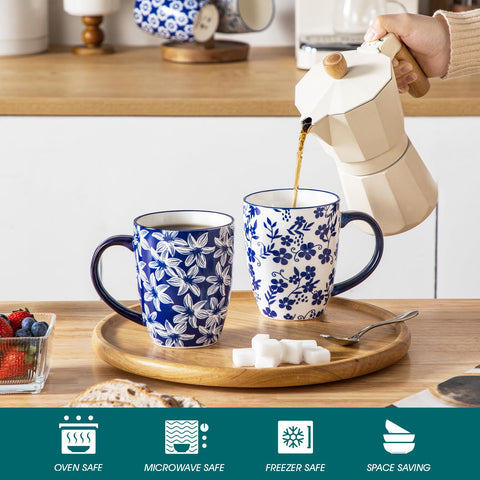 Vancasso Selene blue and white floral pattern enhances any kitchen display.