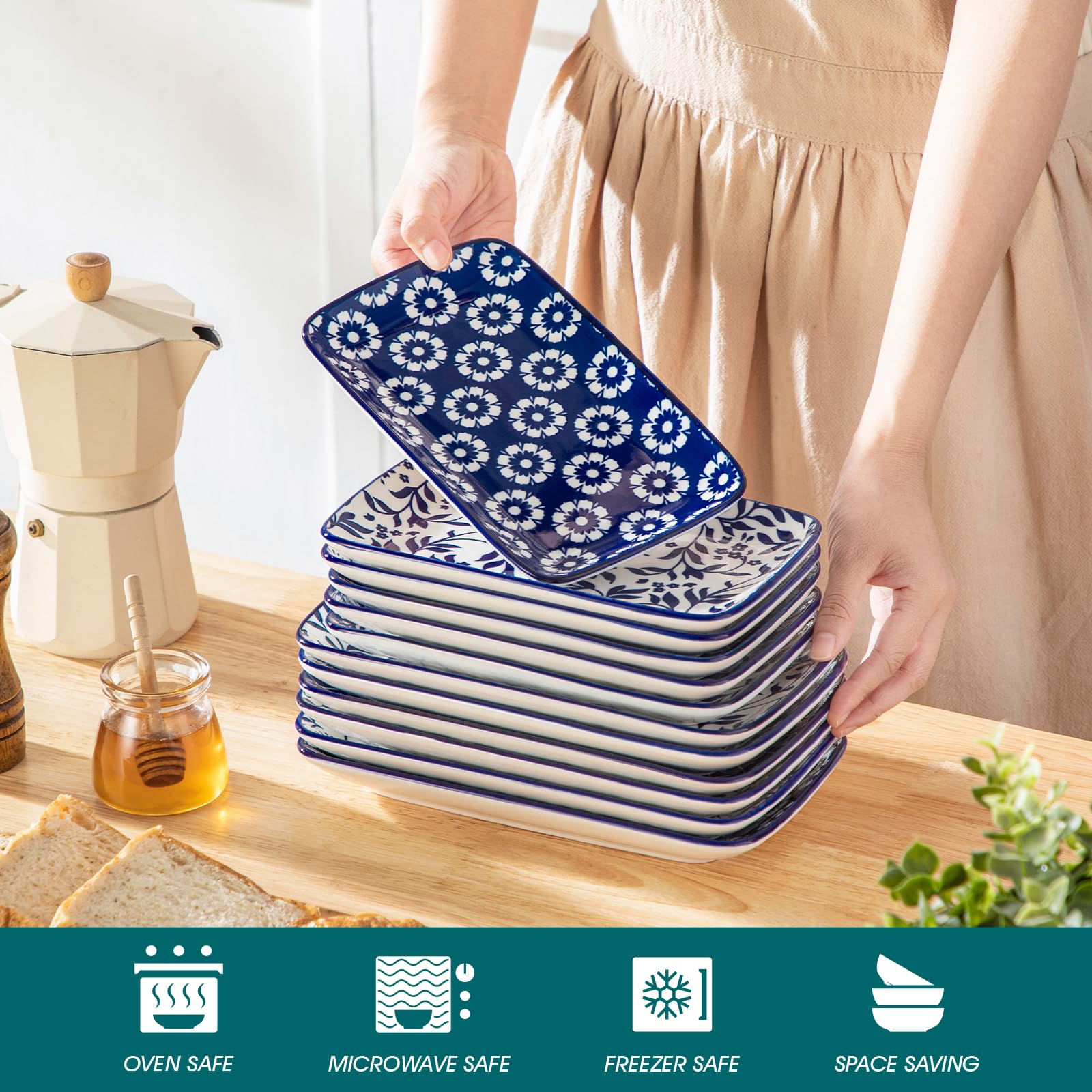 Microwave-safe and oven-safe Vancasso Selene plate for quick reheats