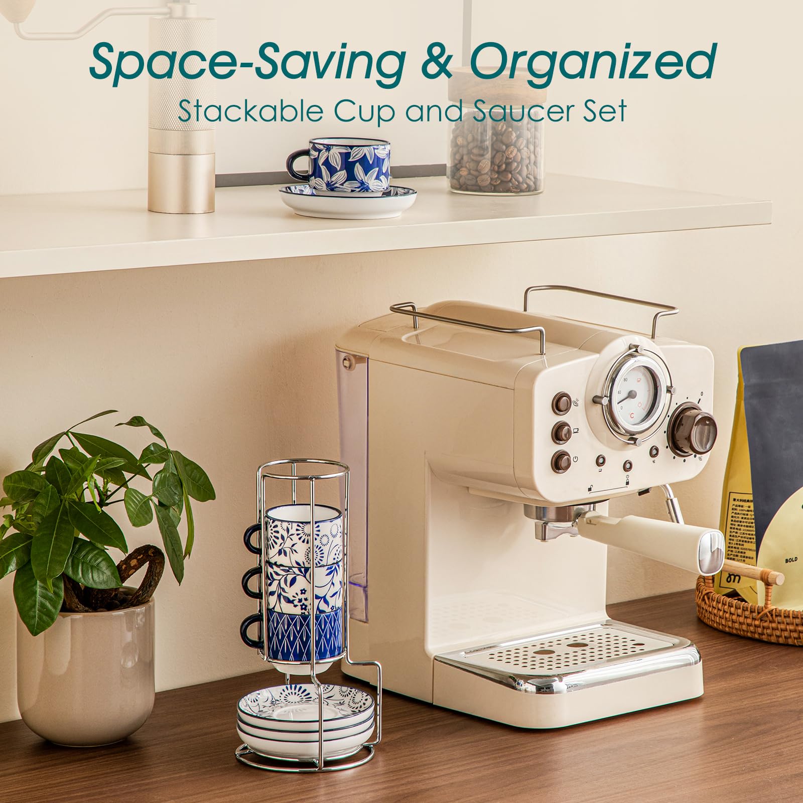 Vancasso Selene microwave-safe cups for quick reheating